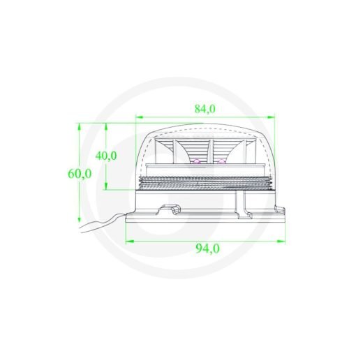 Lampeggiante a LED 12/24V montaggio fisso Granit