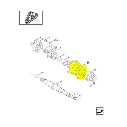 Rullo per cingolo Mietitrebbia 76029465