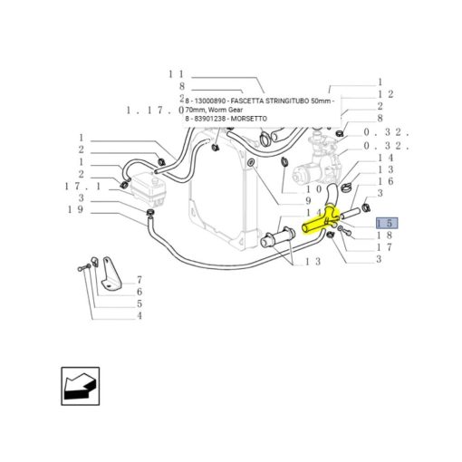 Tubo raffreddamento trattori FIat Ford 5123171