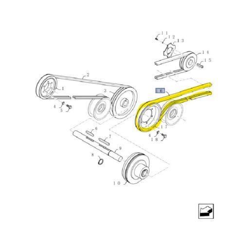 Cinghia di trasmissione v-belt per mietitrebbie 84041070