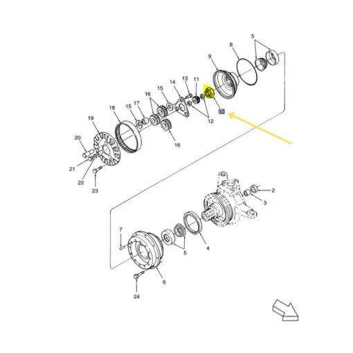 Alternative view of Dado M75x2 Ponte Anteriore Trattori Fiat 5142020
