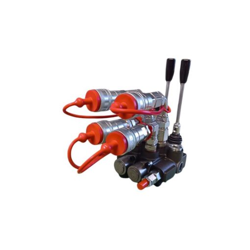 Alternative view of Distributore completo assemblato 3/8" 2 Leve Doppio Effetto con Innesti rapidi