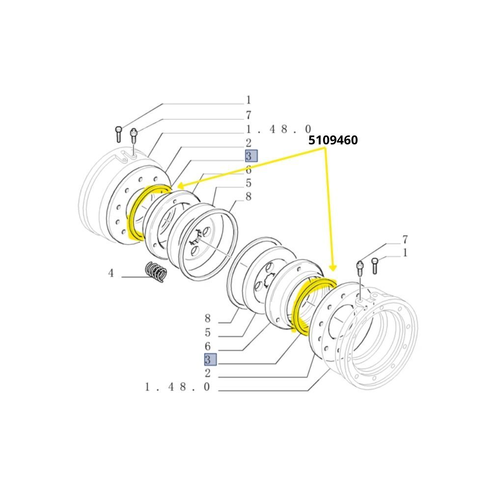 Guarnizione freno sezione quadrata 5109460 - immagine 2
