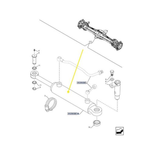 Cilindro sterzo per Fiat Case IH New Holland 5134221