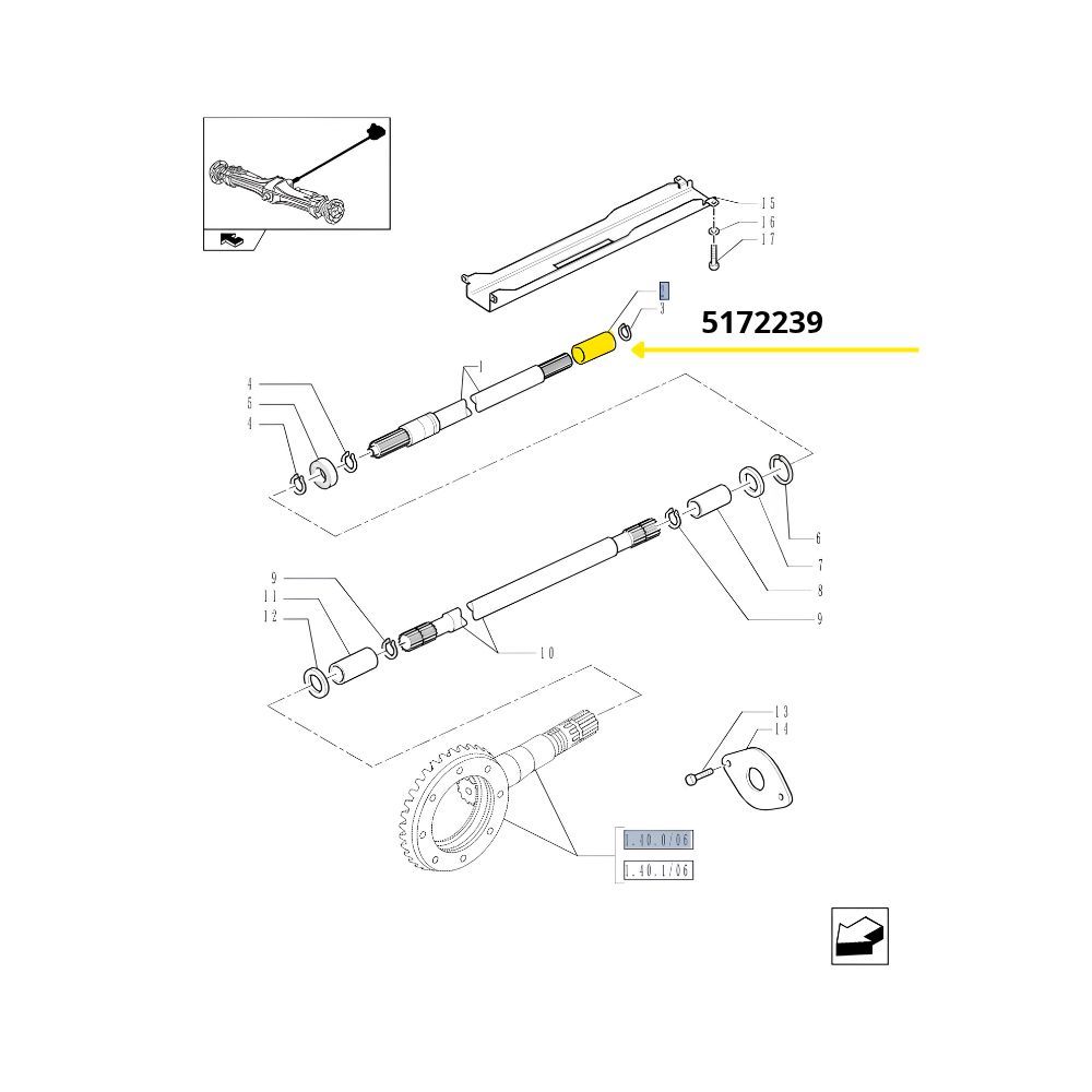 Attacco scanalato compatibile New Holland 5172239