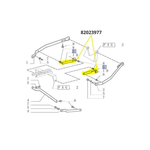 Ammortizzatore a gas per cofano New Holland TM 82023977