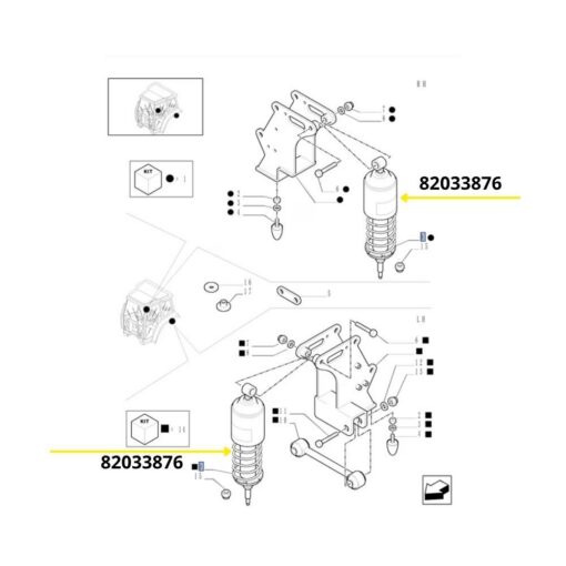 Alternative view of Ammortizzatore cabina New Holland 82033876