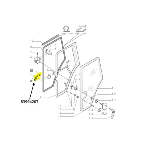 Alternative view of Chiusura a scatto maniglia compatibile New Holland 83994207