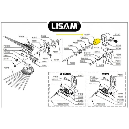 Alternative view of Camicia cilindro inox per abbacchiatore V8 Lisam PG3001