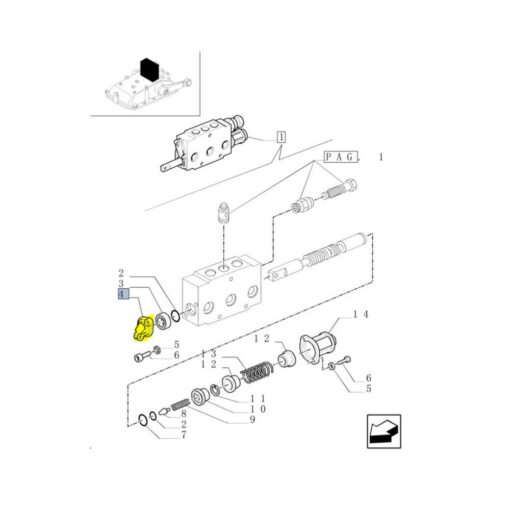 Alternative view of Supporto leva distributore idraulico 5116887