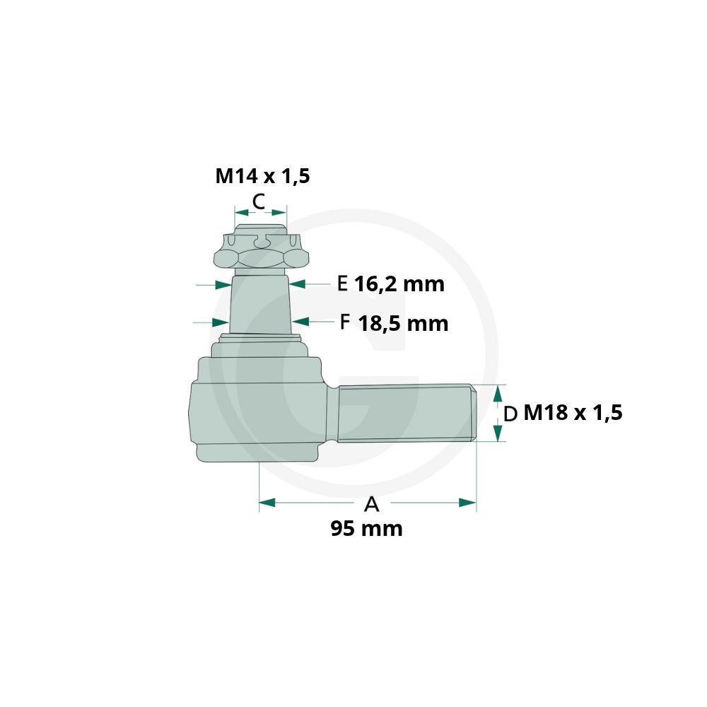 Testina sterzo M18x1,5 Granit Cermag 60263