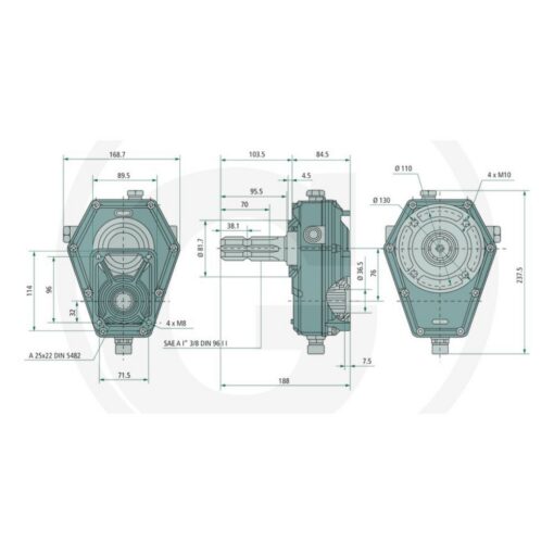 Moltiplicatore per pompa Gruppo 2 Attacco maschio R. 1:3,8 - immagine 4
