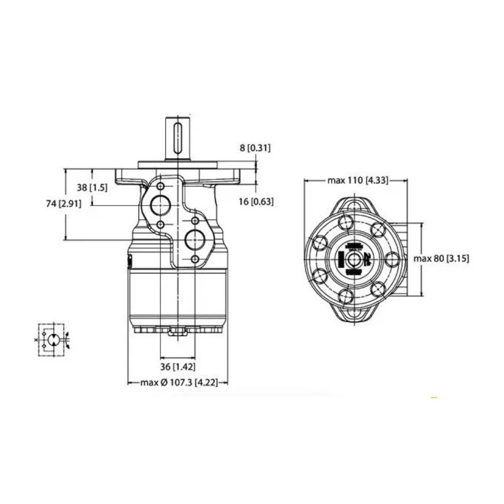 Motore orbitale OMR250 D.25 151-0716 SAUER DANFOSS 11186667 F. 1/2" Idraulico - immagine 3