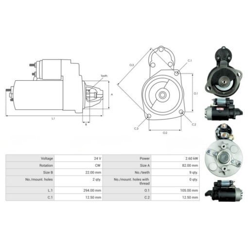 MOTORINO AVVIAMENTO 24V PER AUTOCARRO FIAT 615 OM 312 - immagine 5