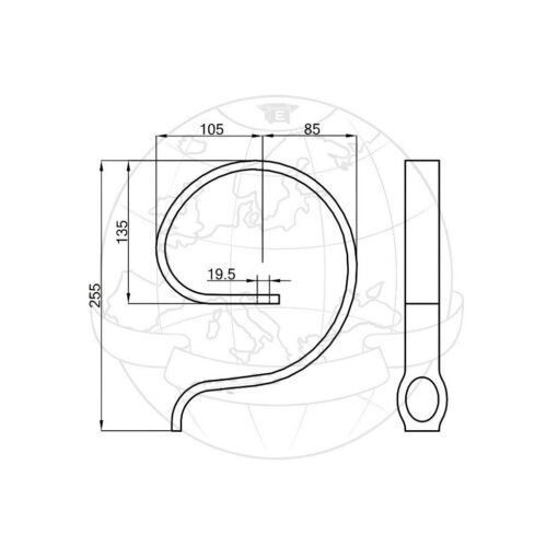 Alternative view of Rinforzo con occhio per vibrocoltivatore per molla flex 32x10