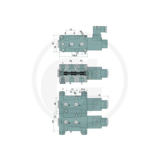 Deviatore ElettroIdraulico 6 vie 1/2" 12V Granit